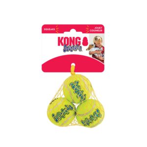 צעצוע לכלב קונג שלישיית כדורי סקוויקר קטנים - KONG Squeaker Tennis Balls