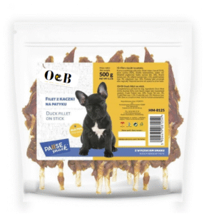 חטיף לכלב 500 גר' פילה ברווז על מקל O&B