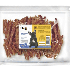 חטיף לכלב 1 ק"ג רצועות ברווז רכות O&B