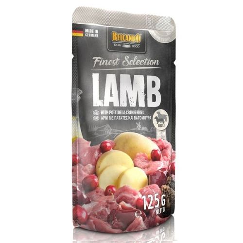 בלקנדו לכלב מחית מזון מלא בפאוץ' כבש 125גרם