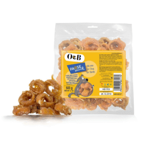 חטיף לכלב 500 גר' טבעות דג עם עוף רך O&B