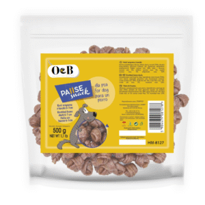 חטיף לכלב 500 גר' עצמות ברווז קלועות 6-7 ס"מ O&B