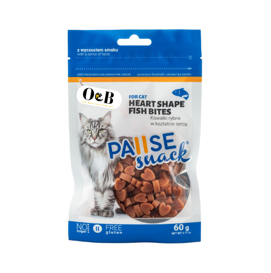 חטיף או אנד בי לחתול לבבות דג