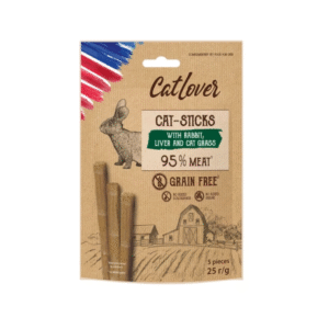 CatLover Cat-Sticks חטיפי מקלות עם ארנבת כבד ועשב לחתולים