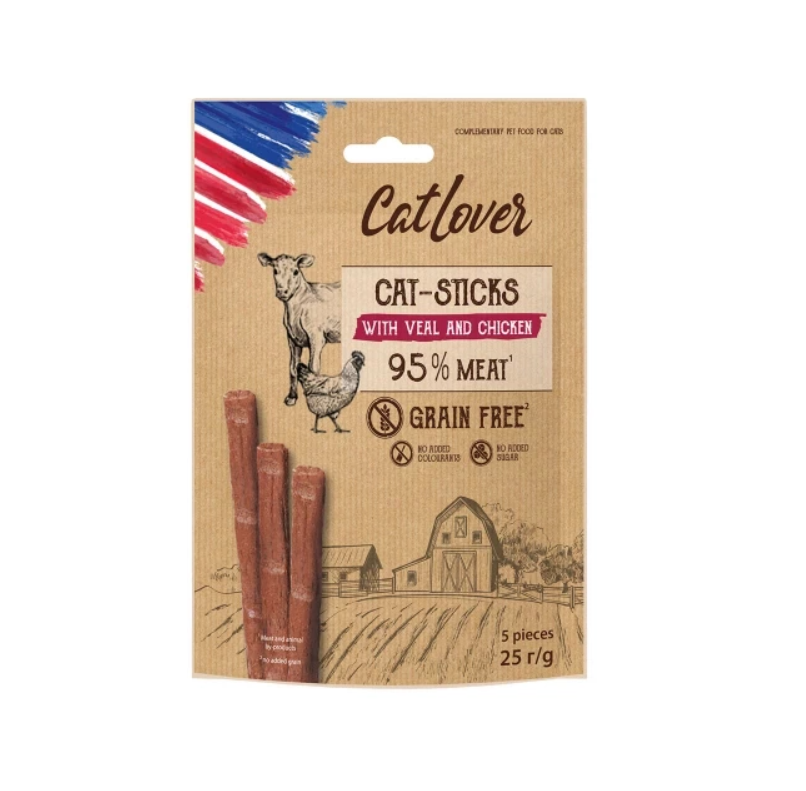 CatLover Cat-Sticks חטיפי מקלות עם עגל ועוף לחתולים