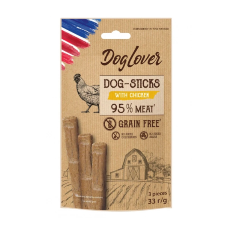 חטיפי עוף לכלבים של DogLover Sticks