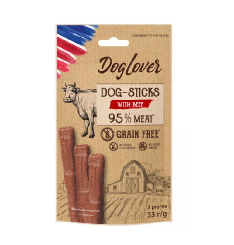 חטיפי בקר לכלבים של DogLover Sticks