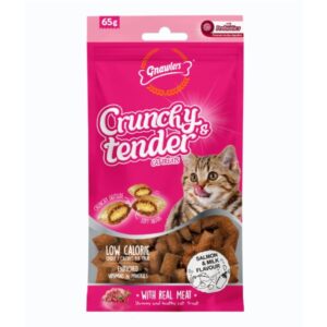 חטיף כריות עם סלמון וחלב לחתול גנולרס Crunchy & Tender