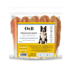 מקל עור מצופה פילה עוף - Chicken Fillet Rawhide Stick (OB-2410)