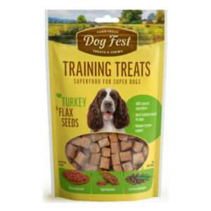 Dog fest - דוג פסט חטיפי אילוף הודו וזרעי פשתן 90 גר'