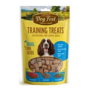 Dog fest - דוג פסט חטיפי אילוף שליו וזרעי צ'יה 90 גר'
