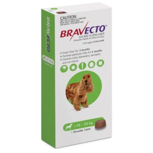 ברבקטו 10-20 ק"ג למניעת פרעושים וקרציות Bravecto
