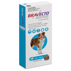 ברבקטו 20-40 ק"ג למניעת פרעושים וקרציות Bravecto