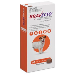 ברבקטו 4.5-10 ק"ג למניעת פרעושים וקרציות Bravecto