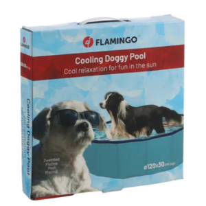 בריכת שחייה מתקפלת לכלבים 120*30 ס"מ– Flamingo Swimming Pool Splatter Round Blue
